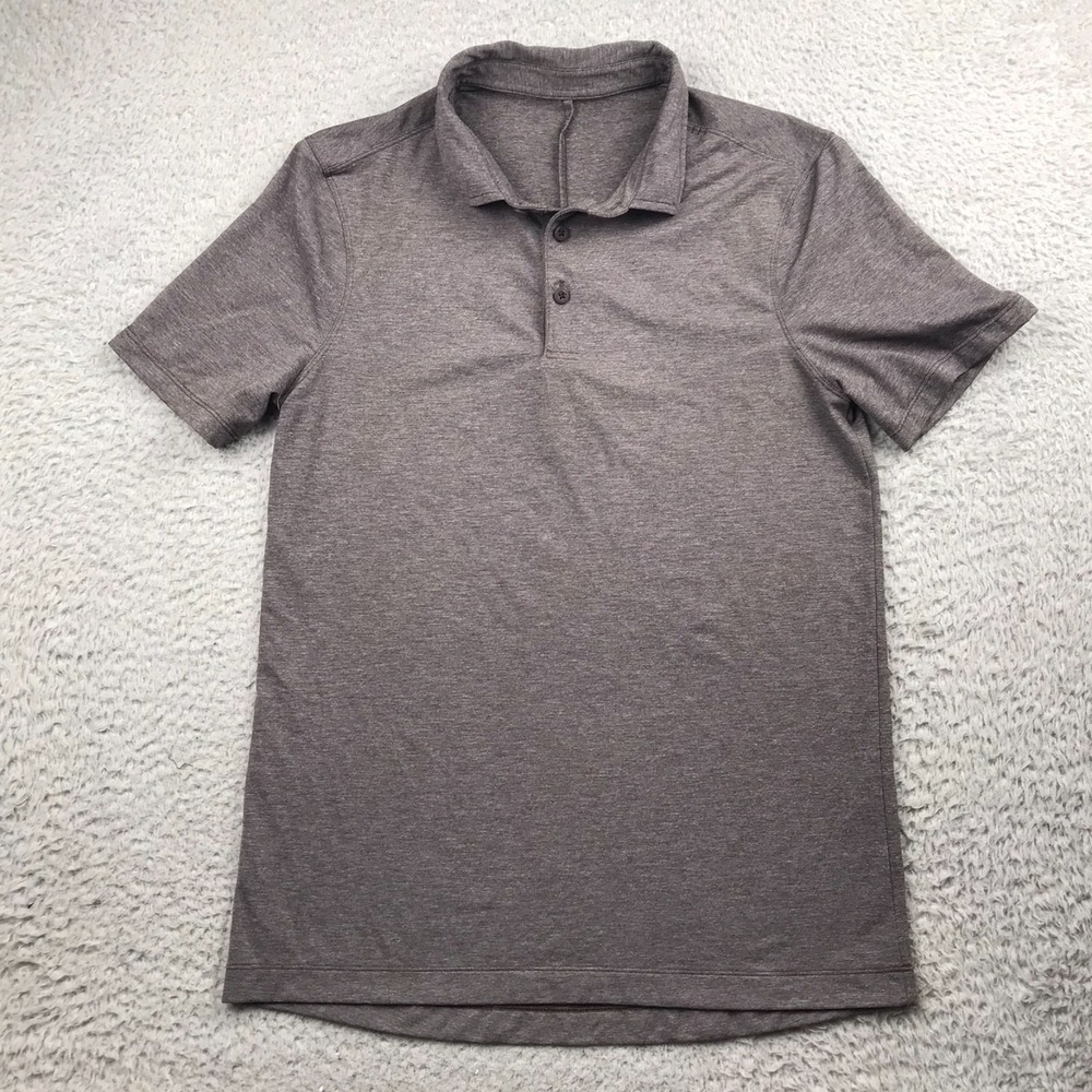 Lululemon Evolution Short Sleeve Polo Shirt S Heather Gray Performance Casual